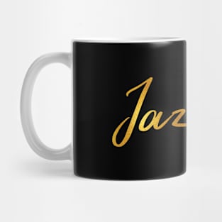 Jazmin Name Hand Lettering in Faux Gold Letters Mug